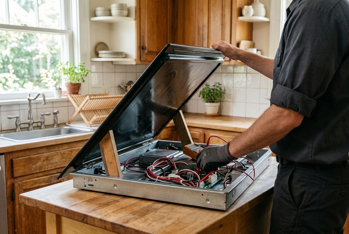 Cooktop Repair technician at work