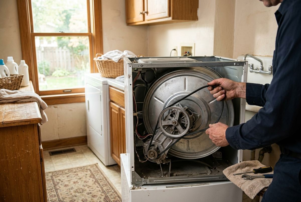 Dryer Repair technician at work